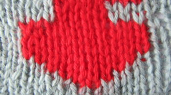 Intarsia swatch with one motif block