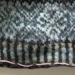 Cartridge rib and start of pattern for the Nahanni River vest.